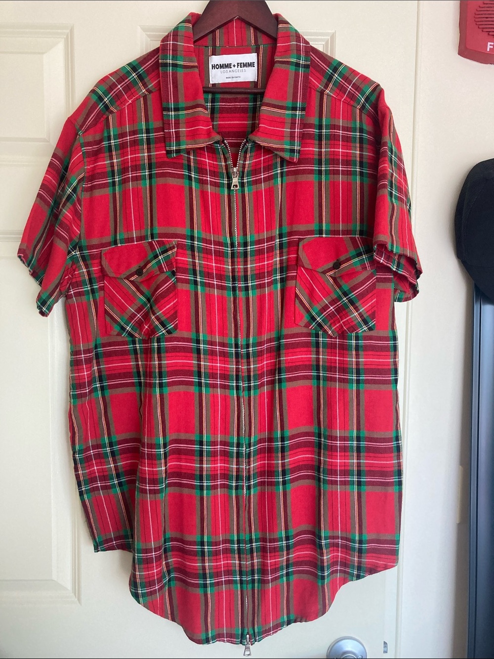 H&F Long line short sleeve flannel
